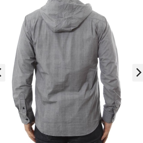 Ezekiel Hooded Button Up Men's Size L Outdoor California 100% Cotton Charcoal - Picture 2 of 15
